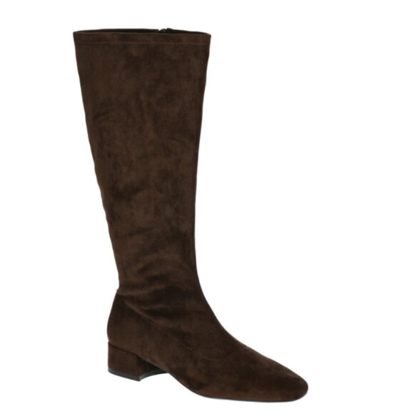 Scoop Women's Faux Suede Knee High Stretch Block Heel Wide Calf Boots Size 9W - Picture 1 of 5